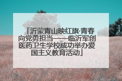 沂蒙青山映红旗·青春向党勇担当——临沂军创医药卫生学校成功举办爱国主义教育活动