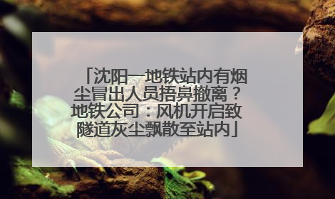 沈阳一地铁站内有烟尘冒出人员捂鼻撤离？地铁公司：风机开启致隧道灰尘飘散至站内