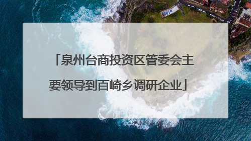 泉州台商投资区管委会主要领导到百崎乡调研企业