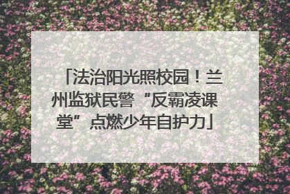 法治阳光照校园！兰州监狱民警“反霸凌课堂”点燃少年自护力