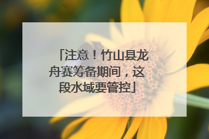 注意！竹山县龙舟赛筹备期间，这段水域要管控