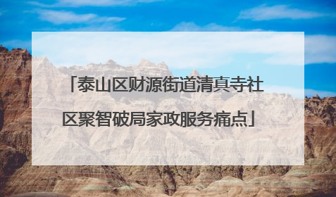 泰山区财源街道清真寺社区聚智破局家政服务痛点