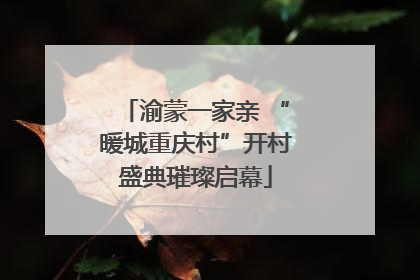 渝蒙一家亲 “暖城重庆村”开村盛典璀璨启幕