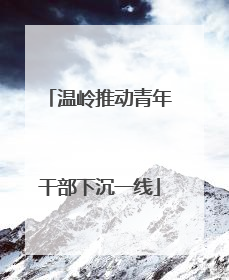 温岭推动青年干部下沉一线