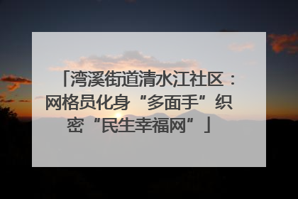湾溪街道清水江社区：网格员化身“多面手”织密“民生幸福网”