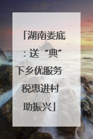 湖南娄底：送“典”下乡优服务 税惠进村助振兴