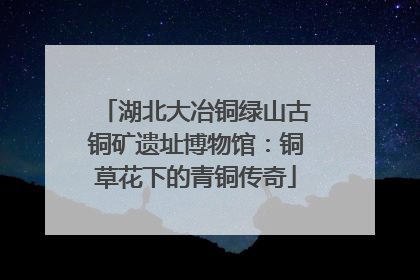 湖北大冶铜绿山古铜矿遗址博物馆：铜草花下的青铜传奇