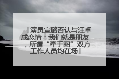 演员宣璐否认与汪卓成恋情：我们就是朋友，所谓“牵手图”双方工作人员均在场