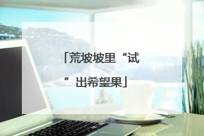 荒坡坡里“试”出希望果