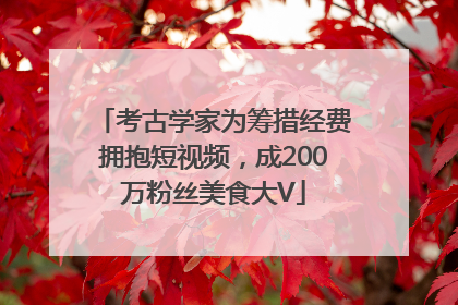 考古学家为筹措经费拥抱短视频，成200万粉丝美食大V