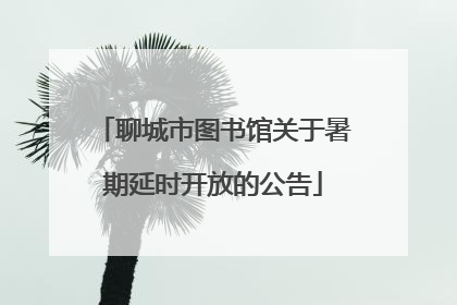 聊城市图书馆关于暑期延时开放的公告