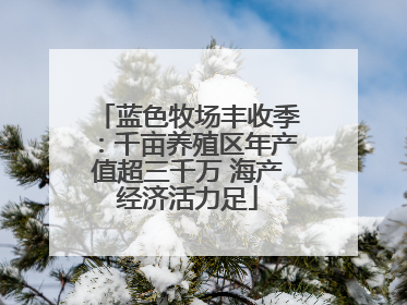 蓝色牧场丰收季：千亩养殖区年产值超三千万 海产经济活力足
