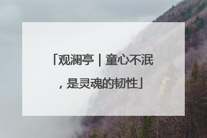 观澜亭｜童心不泯，是灵魂的韧性