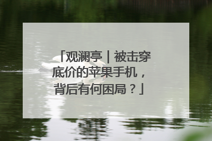 观澜亭｜被击穿底价的苹果手机，背后有何困局？