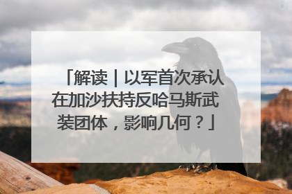 解读｜以军首次承认在加沙扶持反哈马斯武装团体，影响几何？