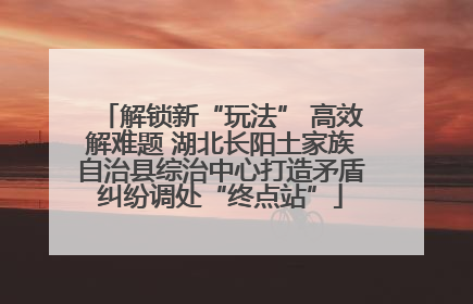 解锁新“玩法” 高效解难题 湖北长阳土家族自治县综治中心打造矛盾纠纷调处“终点站”