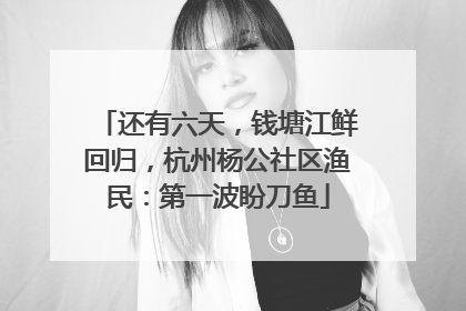 还有六天，钱塘江鲜回归，杭州杨公社区渔民：第一波盼刀鱼