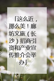 这么近，那么美！廊坊文旅（长沙）招商引资和产业宣传推介会举办
