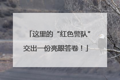 这里的“红色警队”交出一份亮眼答卷！