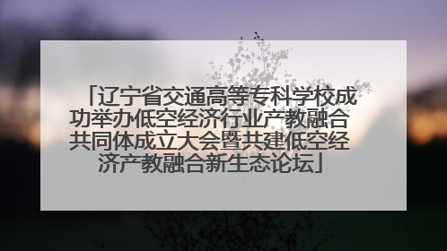 辽宁省交通高等专科学校成功举办低空经济行业产教融合共同体成立大会暨共建低空经济产教融合新生态论坛