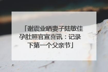 谢震业晒妻子陆敏佳孕肚照官宣喜讯：记录下第一个父亲节