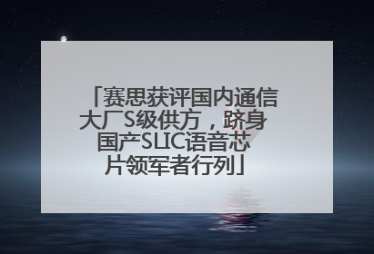 赛思获评国内通信大厂S级供方，跻身国产SLIC语音芯片领军者行列
