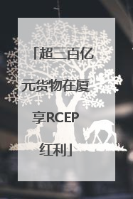 超三百亿元货物在厦享RCEP红利