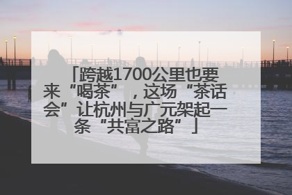 跨越1700公里也要来“喝茶”，这场“茶话会”让杭州与广元架起一条“共富之路”