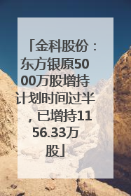 金科股份：东方银原5000万股增持计划时间过半，已增持1156.33万股
