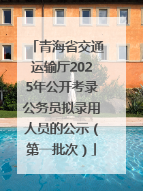 青海省交通运输厅2025年公开考录公务员拟录用人员的公示（第一批次）