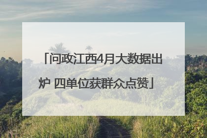 问政江西4月大数据出炉 四单位获群众点赞