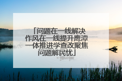 问题在一线解决 作风在一线提升鹰潭一体推进学查改聚焦问题解民忧