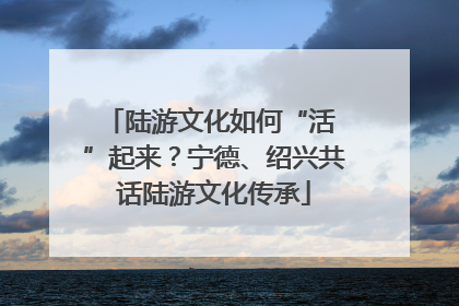 陆游文化如何“活 ”起来？宁德、绍兴共话陆游文化传承