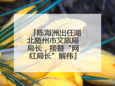陈海洲出任湖北随州市文旅局局长，接替“网红局长”解伟