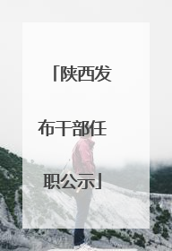 陕西发布干部任职公示