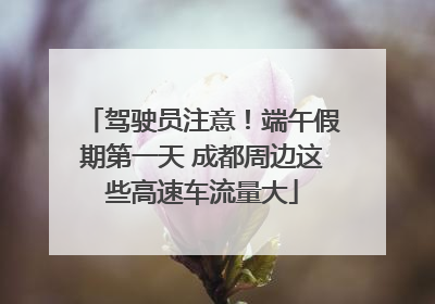 驾驶员注意！端午假期第一天 成都周边这些高速车流量大