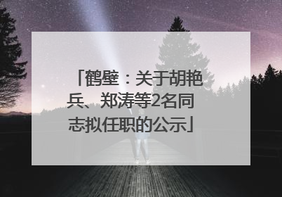 鹤壁：关于胡艳兵、郑涛等2名同志拟任职的公示