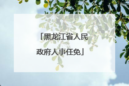 黑龙江省人民政府人事任免
