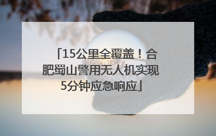 15公里全覆盖！合肥蜀山警用无人机实现5分钟应急响应