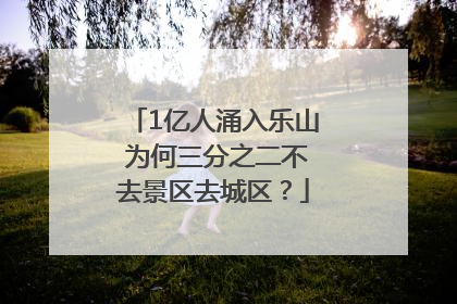 1亿人涌入乐山 为何三分之二不去景区去城区？