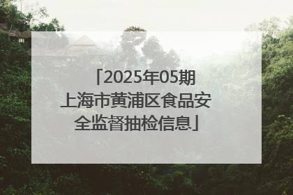 2025年05期上海市黄浦区食品安全监督抽检信息