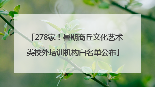 278家！暑期商丘文化艺术类校外培训机构白名单公布