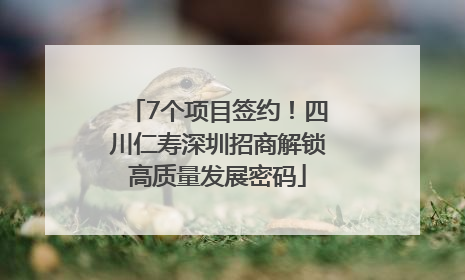 7个项目签约！四川仁寿深圳招商解锁高质量发展密码