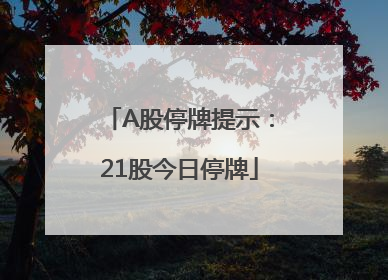 A股停牌提示：21股今日停牌